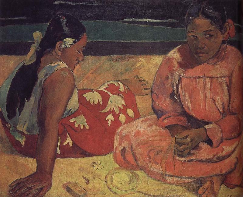 Paul Gauguin The two women on the beach Norge oil painting art